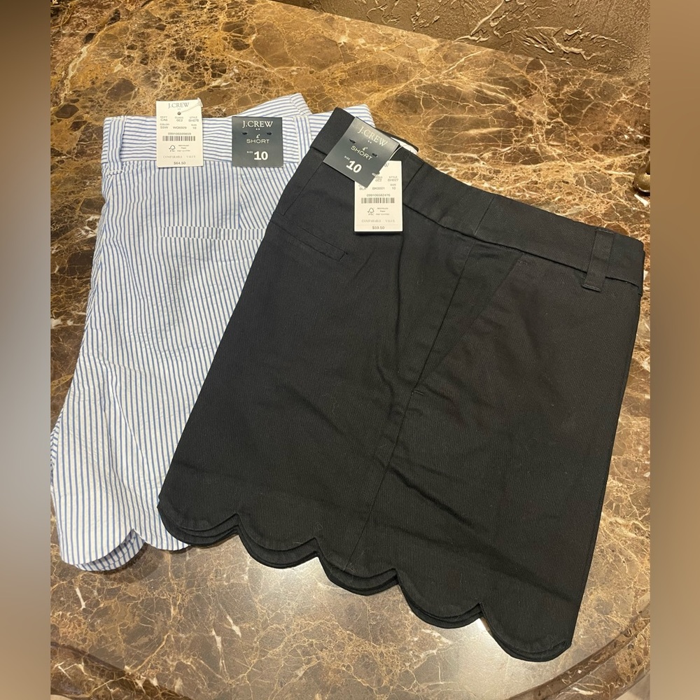 JCREW scalloped shorts, NWT, size 10